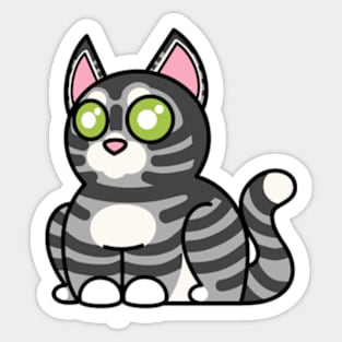 Plump Cat Grey Tabby Sticker